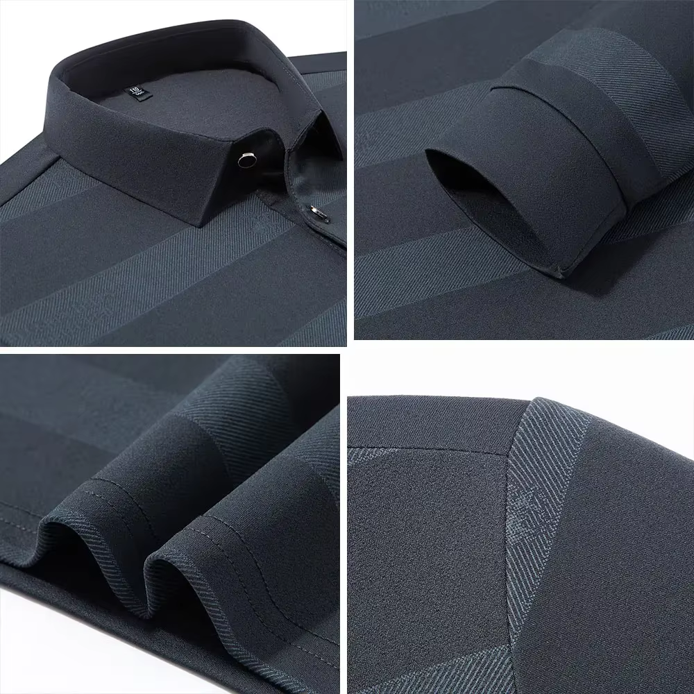 Chemises Polo Élégantes pour Hommes BROWON Printemps Automne 2026 Manches Longues Col Revers Grand Motif Rayé T-shirt Homme Nouveauté dans la catégorie Hauts & T-shirts