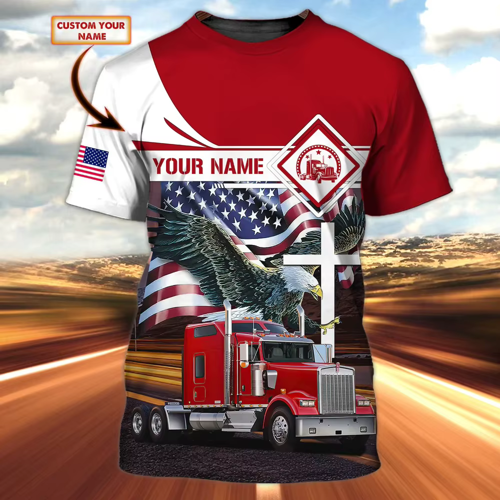PLstar Cosmos été hommes T-shirt camionneur nom personnalisé impression 3D