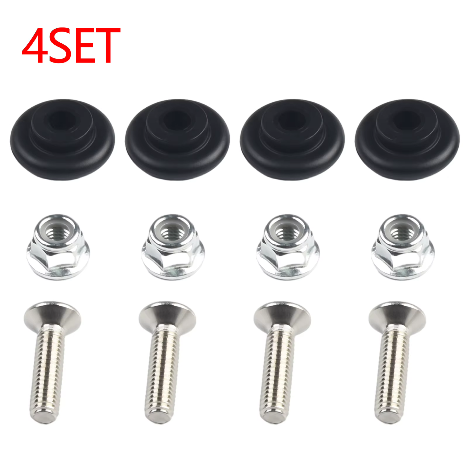 Boîte de rangement pour bagages arrière de moto, plaque de base, coussretours de douille, casque, coffre, moteur, 12 pièces, 4 ensembles