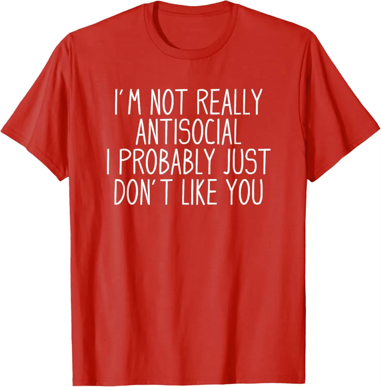 Antisocial Tee Co. T-Shirt introverti drôle décontracté à manches courtes col rond pour un usage quotidien femmes