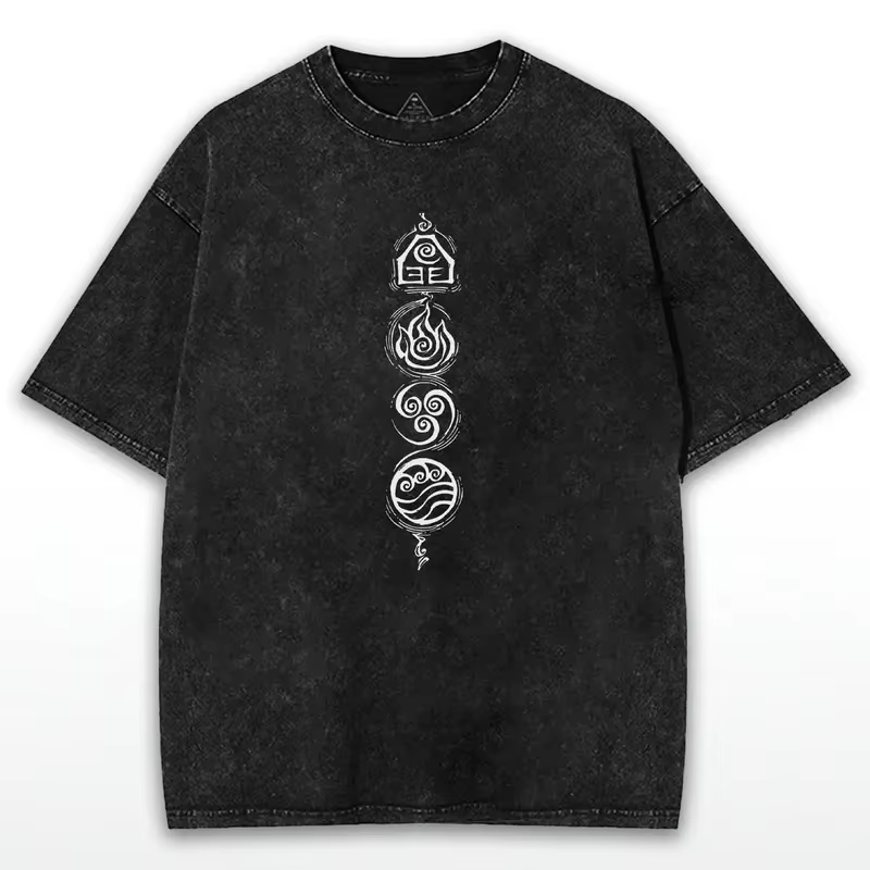 Avatar: le dernier maître de l'air Anime Aang graphique T-shirt décontracté lavé