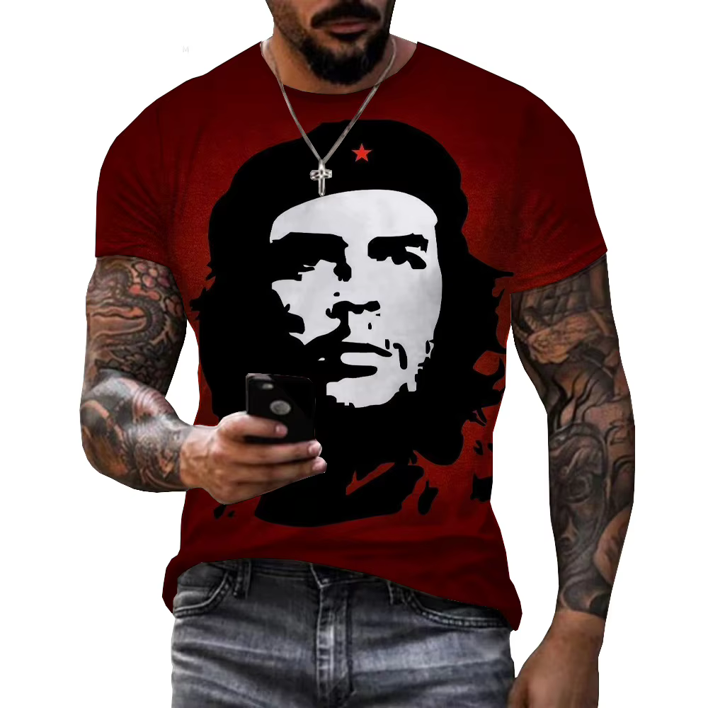 T-shirt graphique 3D Che Guevara pour homme