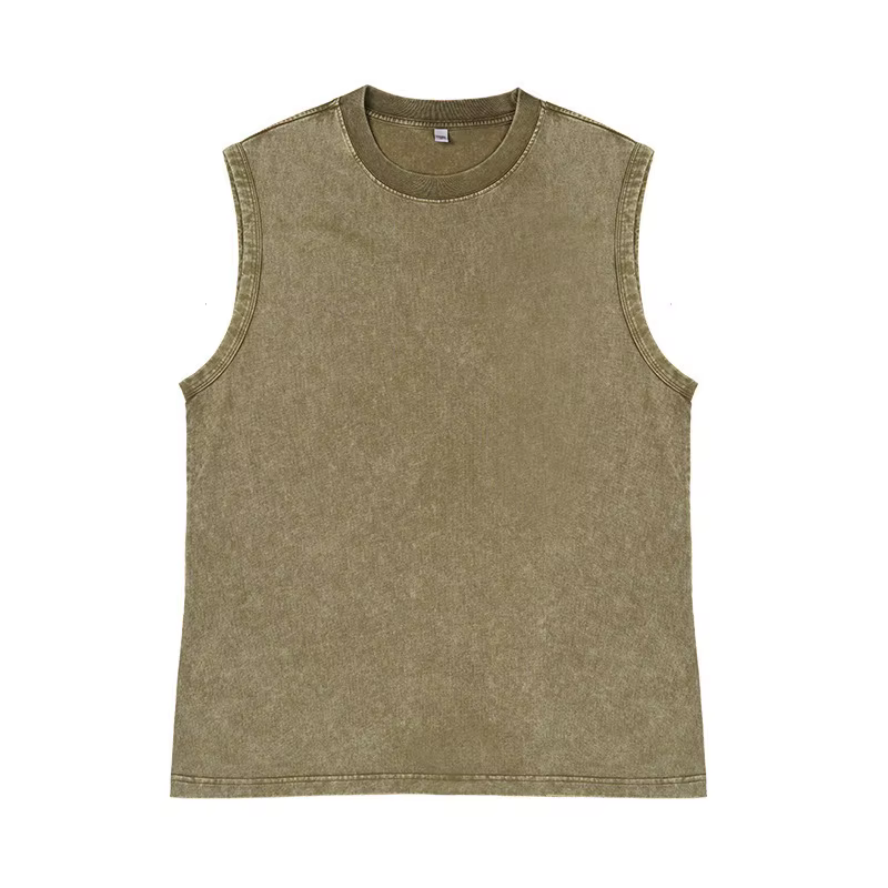 Hommes gilet Vintage lavé t-shirt 100% coton débardeurs été décontracté hauts sans manche Streetwear noir t-shirts amples femmes