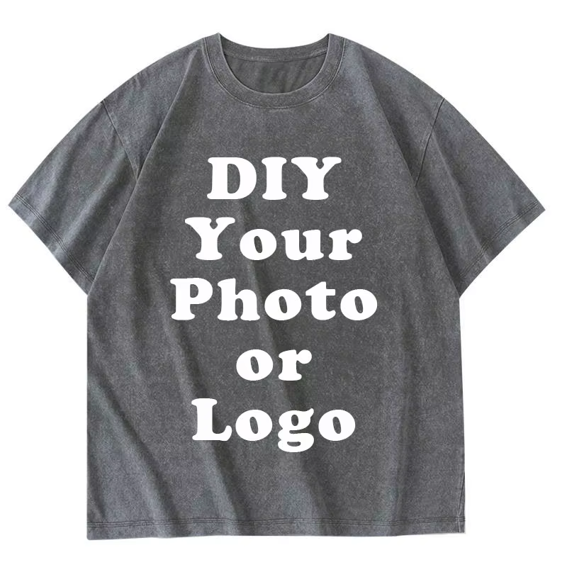 Bricolage votre Photo ou Logo personnalisé imprimé T-shirt 100% coton lavé