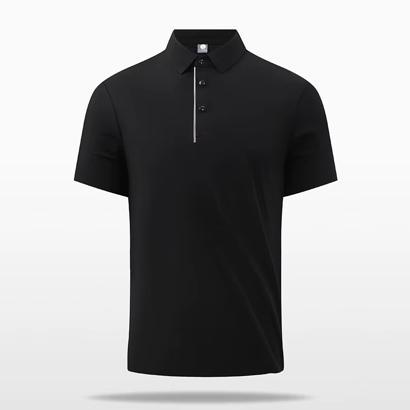 Polo Premium Homme Sans Couture Col Revers Imprimé Ample Manches Courtes