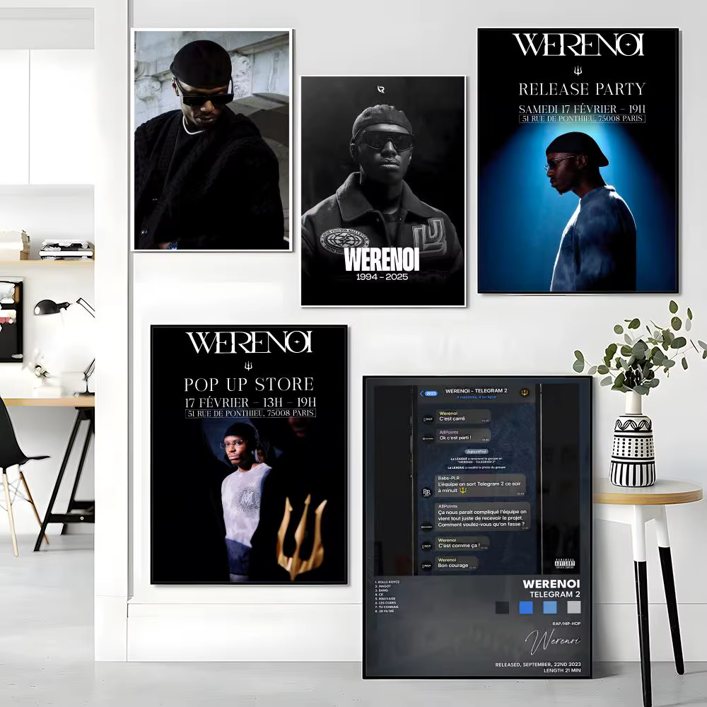Werenoi P-Pyramide Singer Poster Premium PP Autocollant mural en PP - Décoller et coller, impression HD, décoration intérieure imperméable
