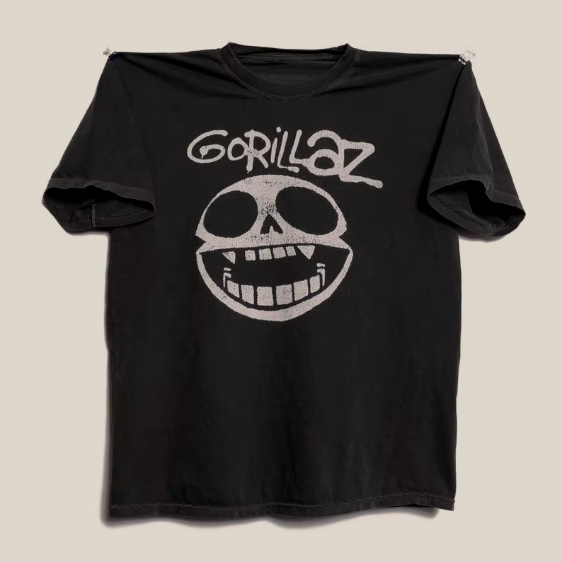 T-shirt à manches courtes imprimé Gorillaz – Style alternative