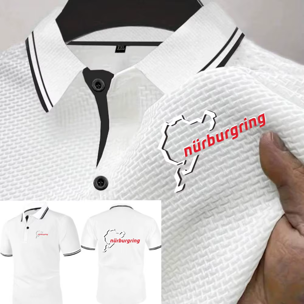 Polos Nürburgring course piste glace soie maille t-shirts doux hommes Fitness entraînement t-shirt