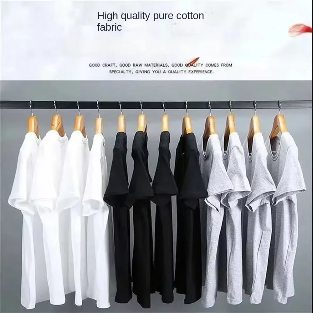 T-shirt blanc robuste en pur coton
