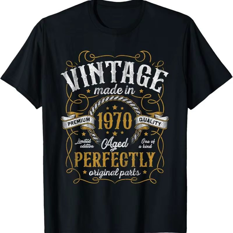 T-shirt Vintage fabriqué en 1970 pour hommes, 55e anniversaire, 55 ans