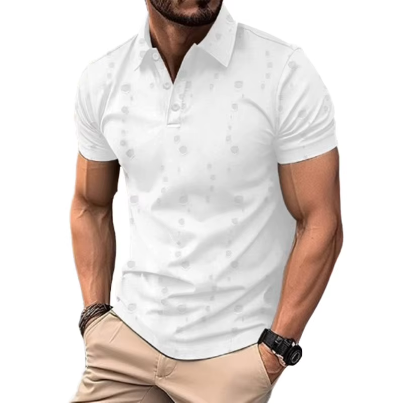 Nouveau été hommes trou Polos mode Streetwear à manches courtes
