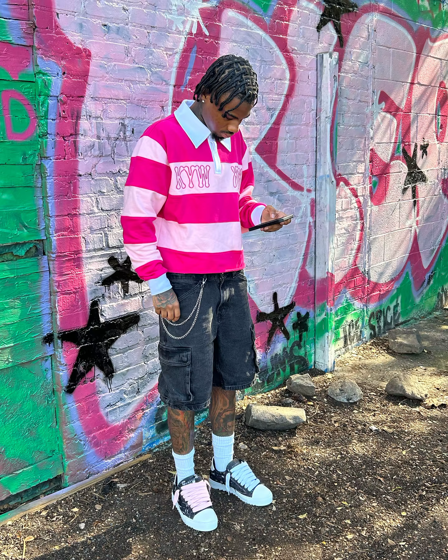 Polo de Rugby rose Hip Hop pour hommes et femmes