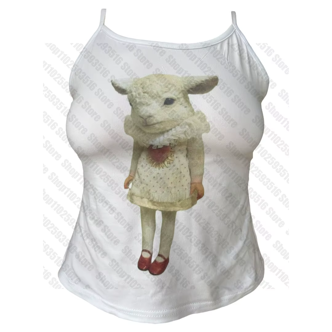 Haut court Emo Vintage avec bretelles pour femmes, débardeurs et camisoles, vêtements féminins, vêtements d'été, années 90, Y2K, 2000