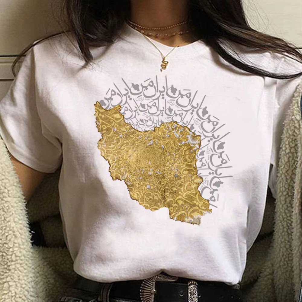 T-shirt Iran pour femmes, t-shirt harajuku, vêtements amusants pour femmes
