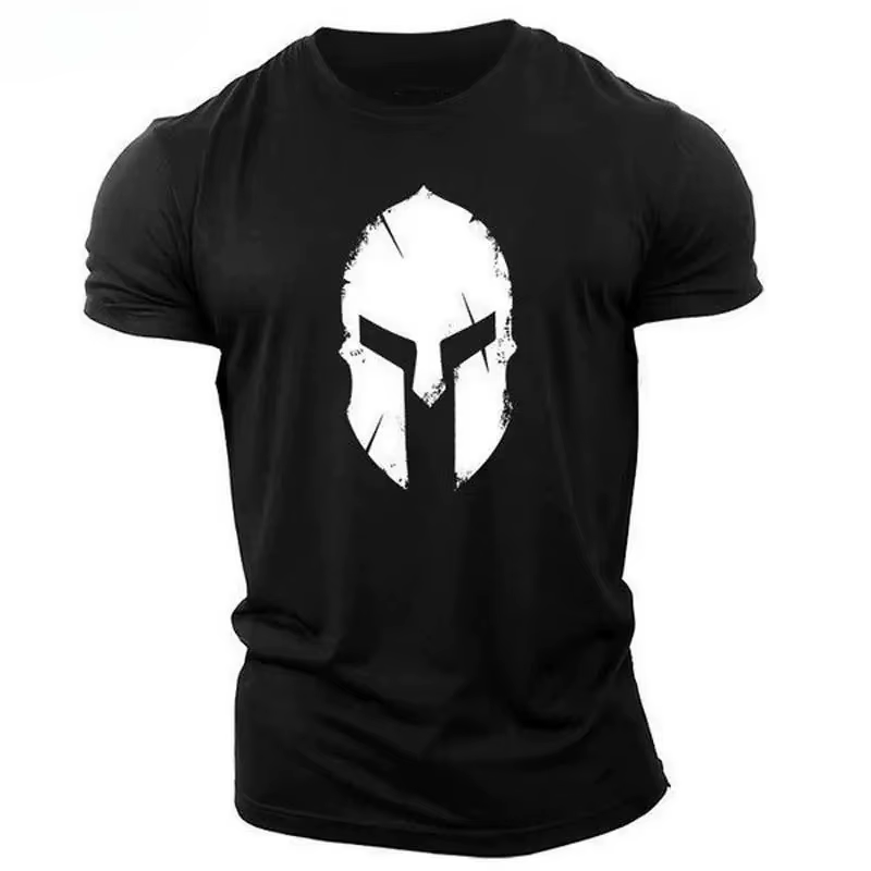 T-shirt pour homme imprimé en 3D avec casque de Sparte