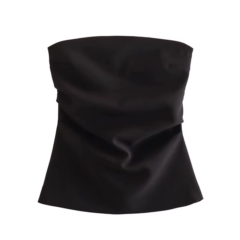 MUJER 2025 femmes bustier tubulaire blanc noir épaules nues haut court femme rose sans manches dos nu Sexy hauts