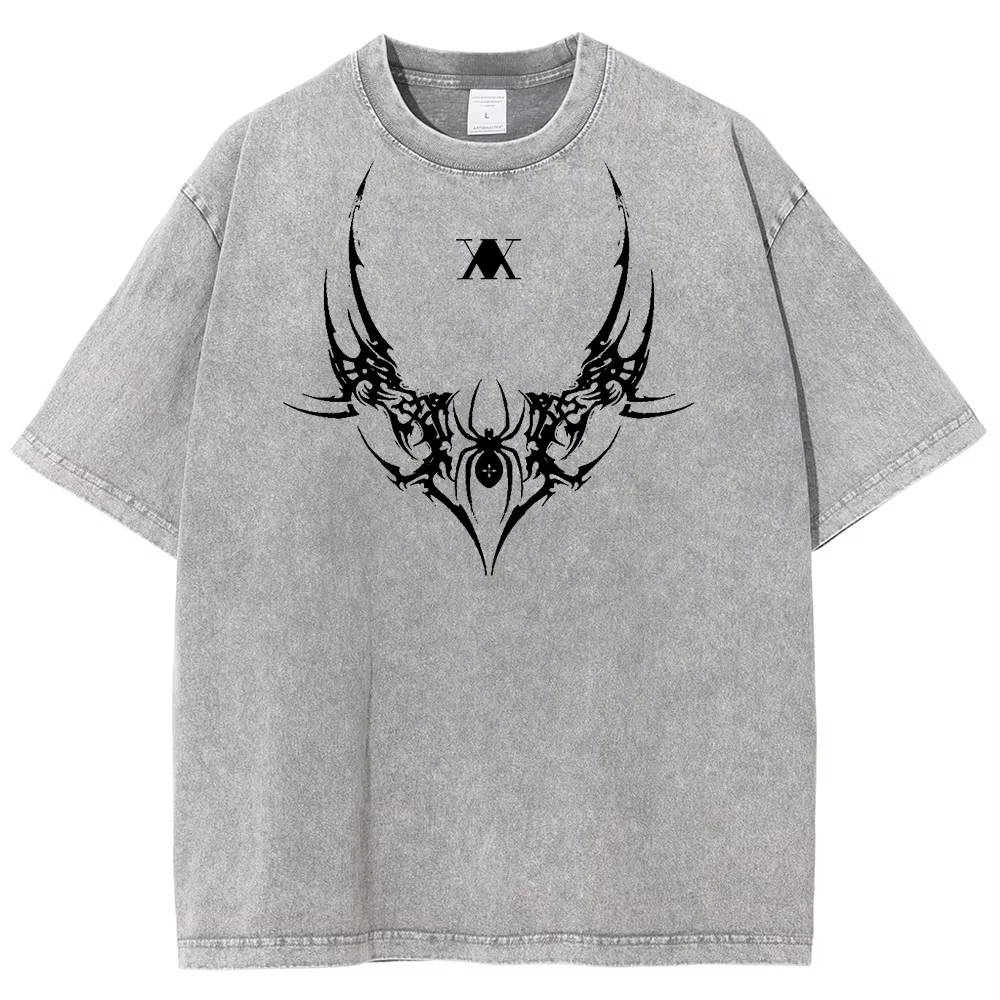HUNTER × HUNTER Manga T-shirt graphique pour hommes femmes vêtements Killua Zoldyck imprimé lavé surdimensionné T-Shirt à manches courtes coton T-Shirt