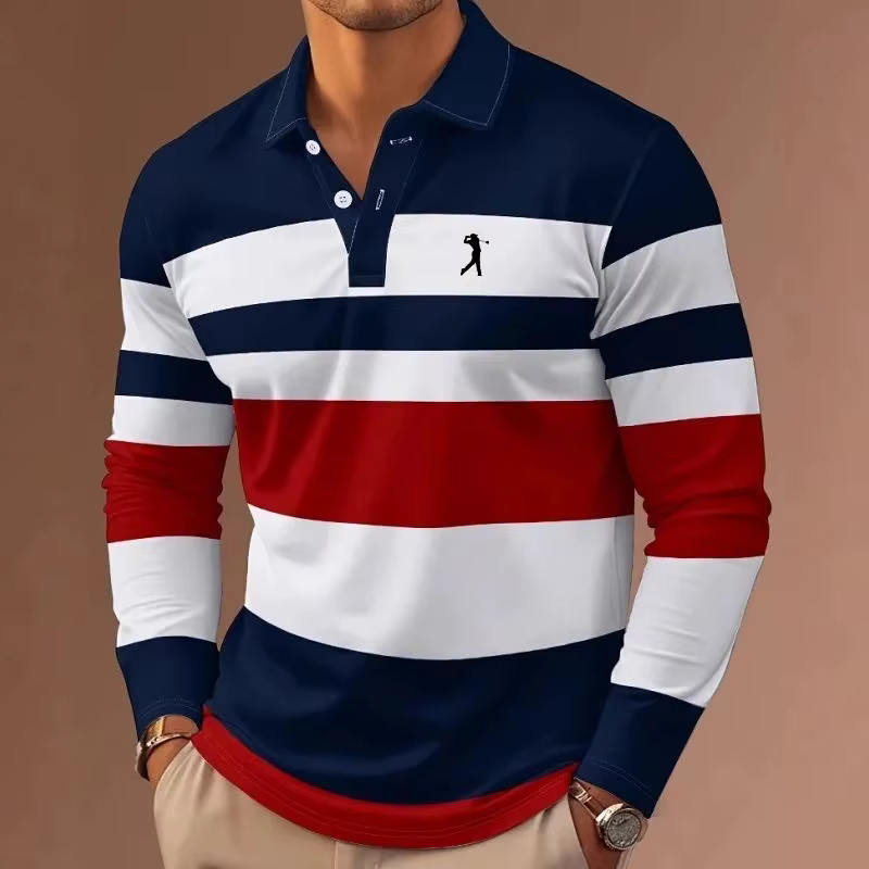 Polo de rugby rayé pour hommes