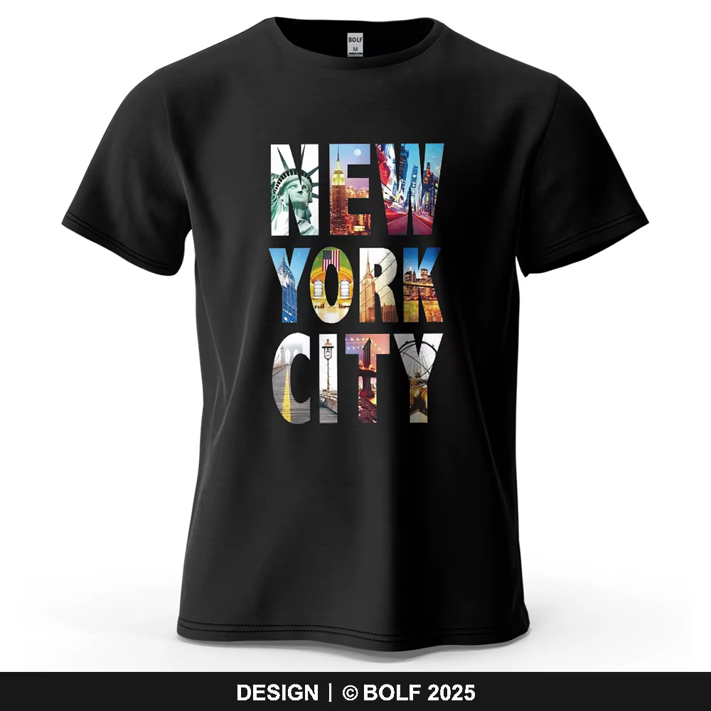 NYC Vibes imprimé hommes T-Shirt 100% coton surdimensionné urbain à la mode graphique t-shirts pour haut pour femme