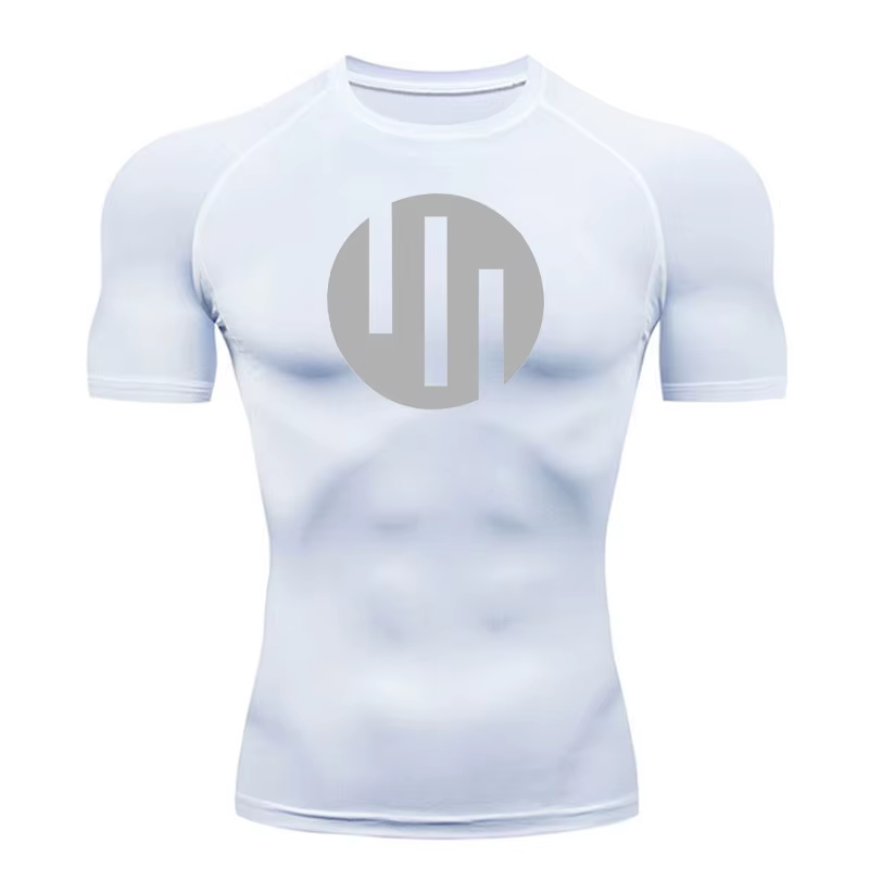 T-shirt de course à manches courtes blanc pour hommes