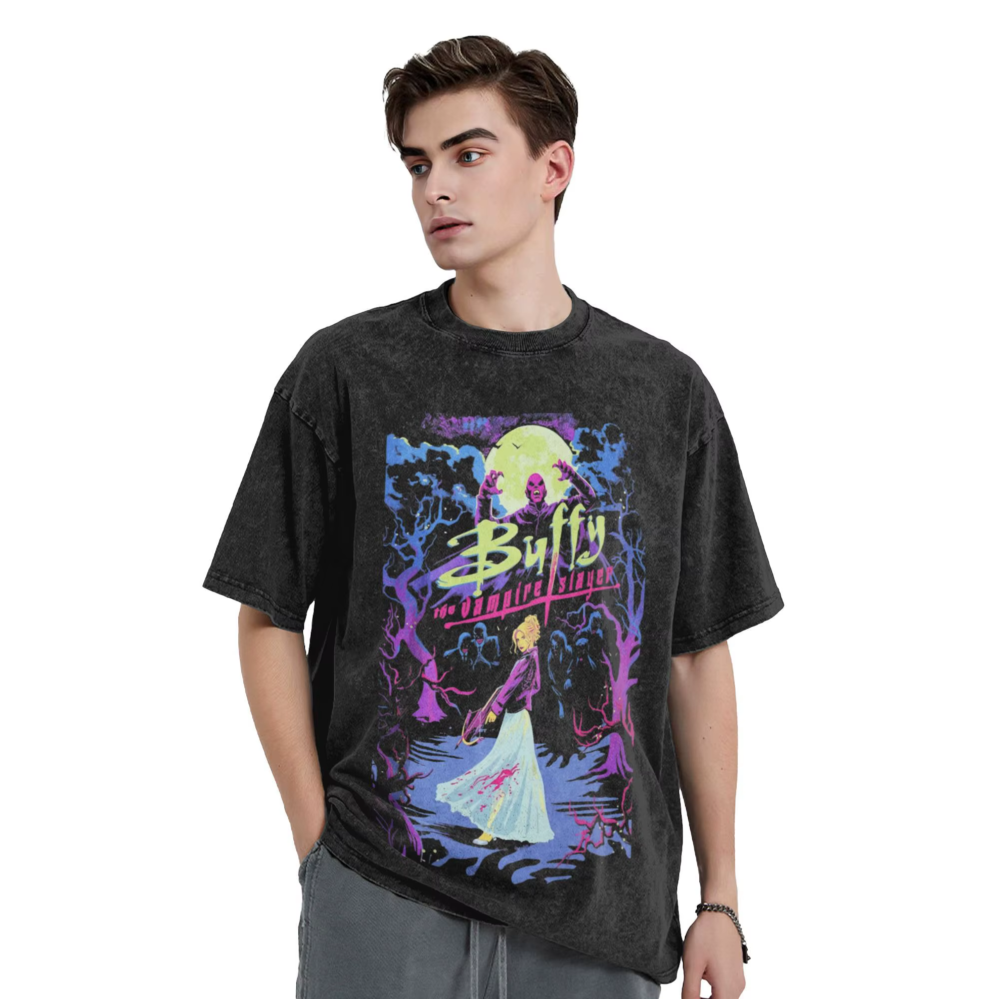 Buffy contre les vampires Slayers t-shirt Style Harajuku pour hommes femmes 100% coton t-shirts vêtements