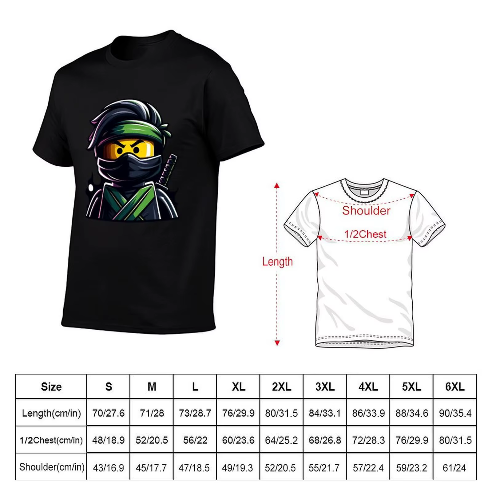 ninjago T-Shirt fashion shirts cute tops anime figures blacks men clothes