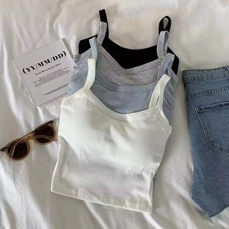Haut court femmes Sexy hauts sans manche mode femme sous-vêtements dame Camisole fille basique T-shirt gilet Lingerie soutiens-gorge bustiers chaud
