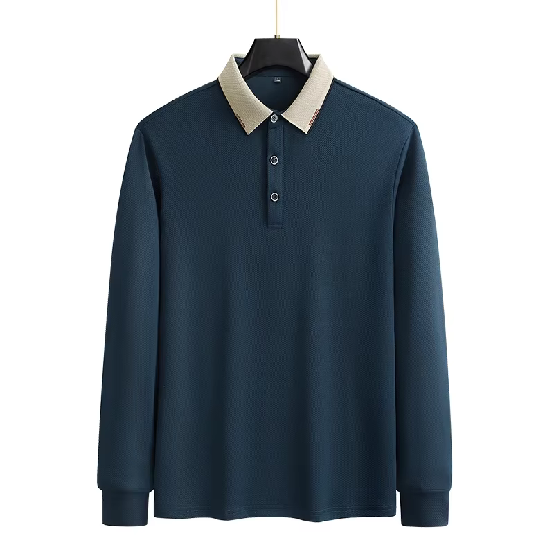 Grande taille classique hommes polos décontractés à manches longues col T-shirt homme d'affaires décontracté grand Plus bureau travail vêtements de golf 9XL