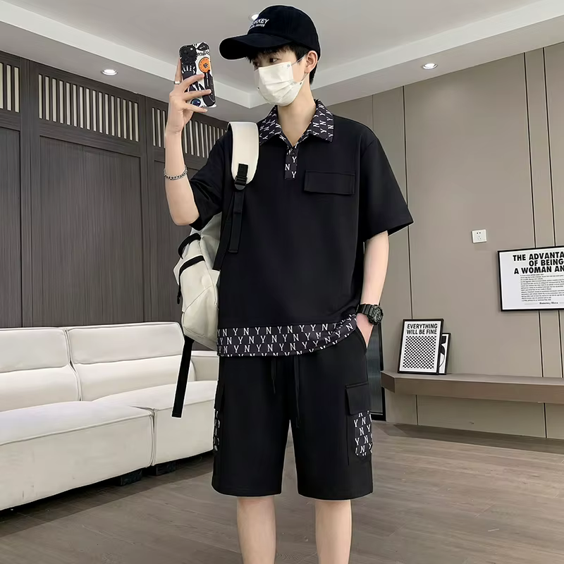 Ensemble T-shirt et short 5 points pour homme – Nouvelle collection été