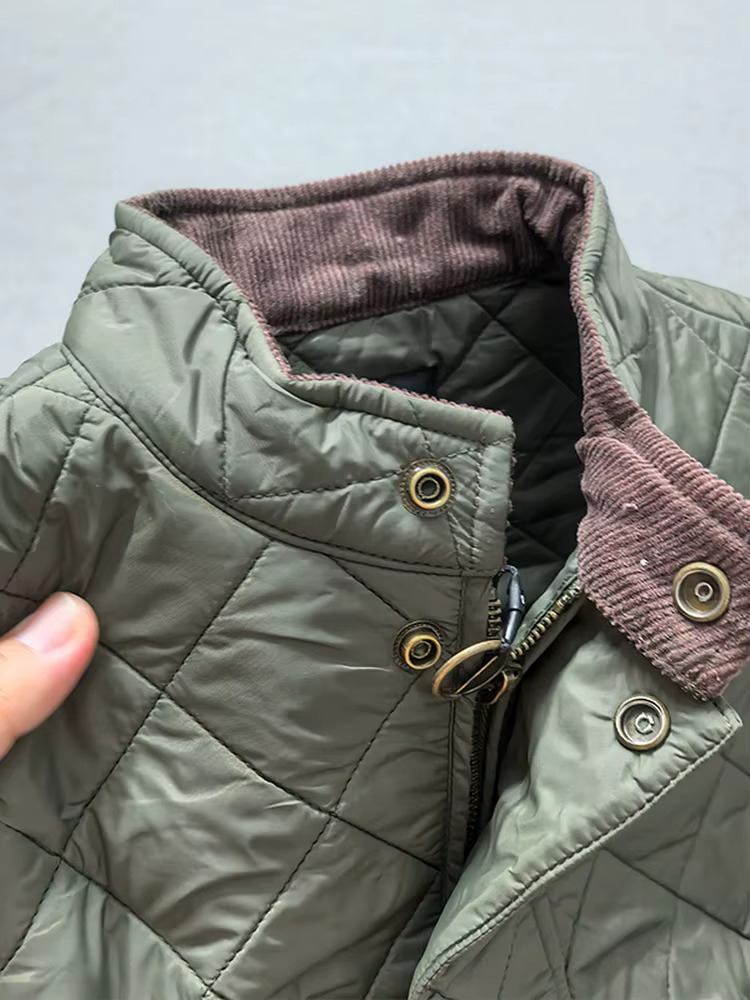 Automne et hiver nouveau américain rétro à manches longues Dom matelassé gilet hommes Style Polo 100% Polyester épais décontracté multi-poches manteau