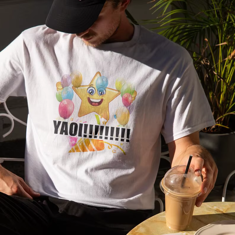 T-shirt Y2K Yaoi Amusant avec Impression Graphique de Film