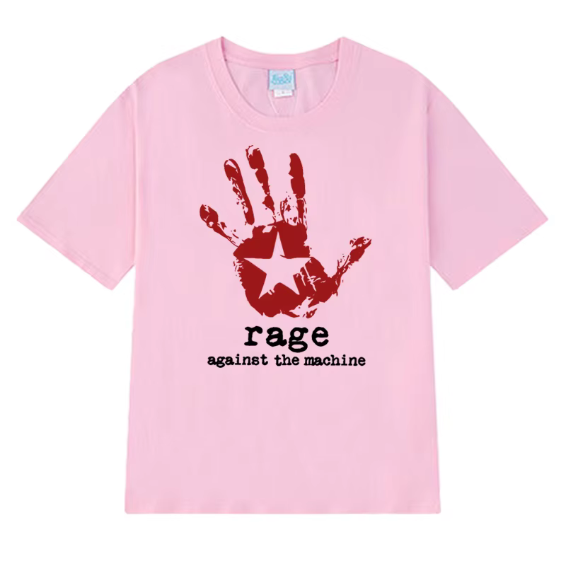 T-shirts à manches courtes imprimés sur le thème de Rage Against The Machine
