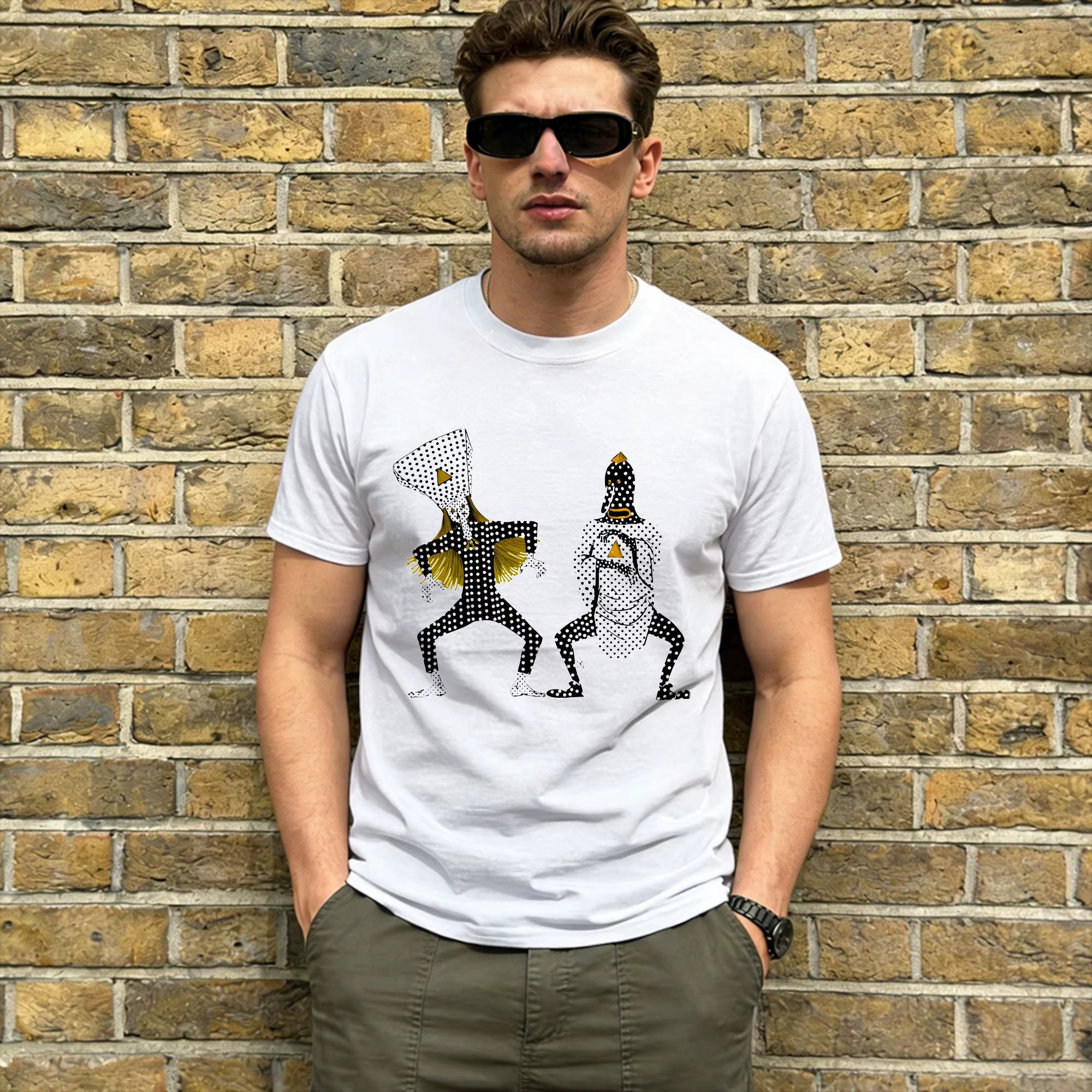 T-shirt pour homme Angine De Poitrine Band Fashion en coton à manches courtes col rond imprimé