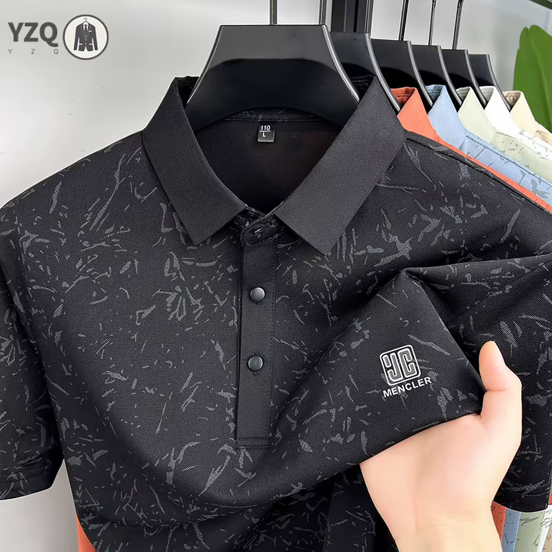Polo brodé et imprimé avec logo minimaliste pour hommes