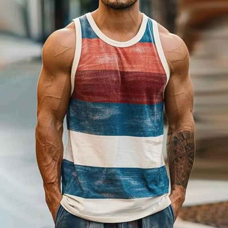 Débardeur Vintage rayé pour hommes