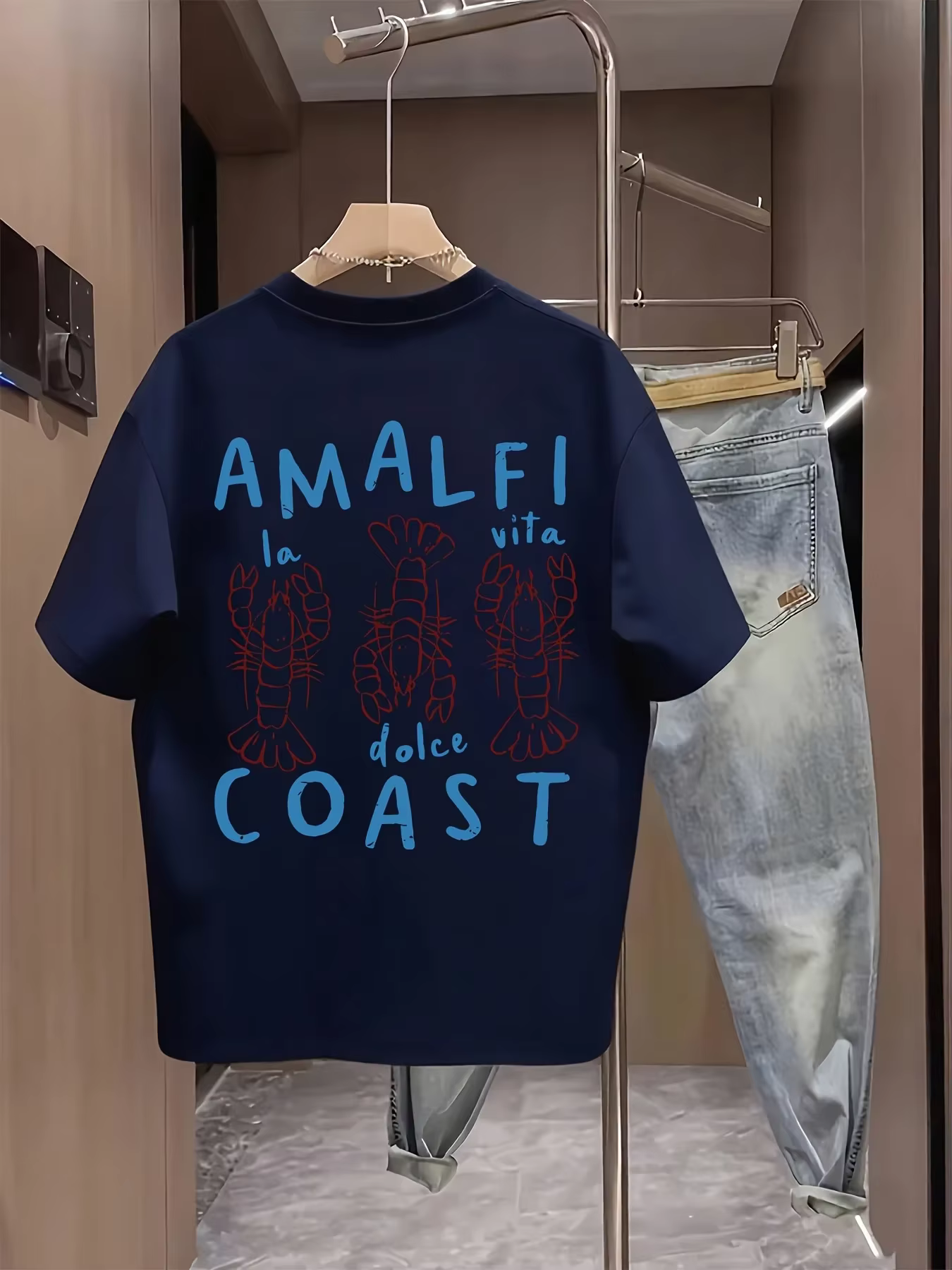 T-shirt pour homme avec motif homard