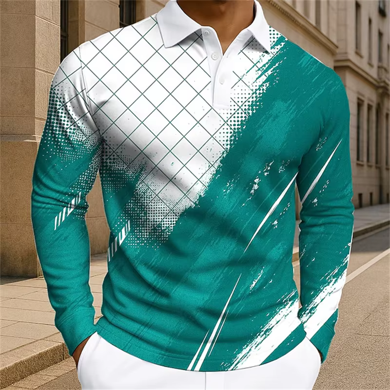 Polo coloré à carreaux pour hommes