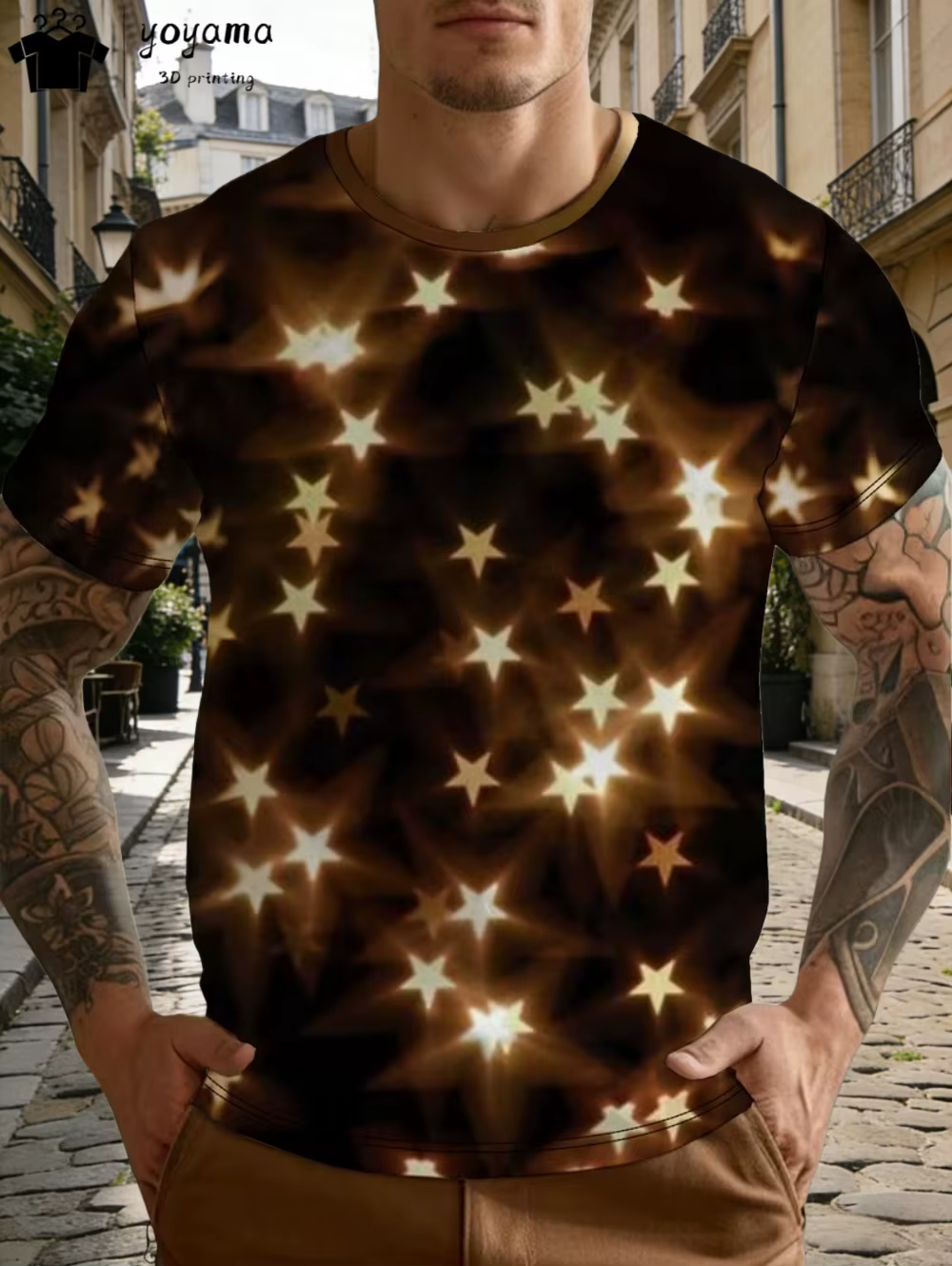T-Shirt homme étoile élément imprimé