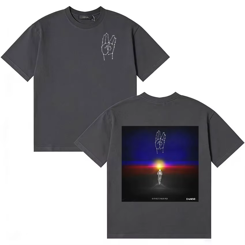 T-shirts à manches courtes surdimensionnés Damso Qalf Fashion Album Hip Hop pour hommes et femmes