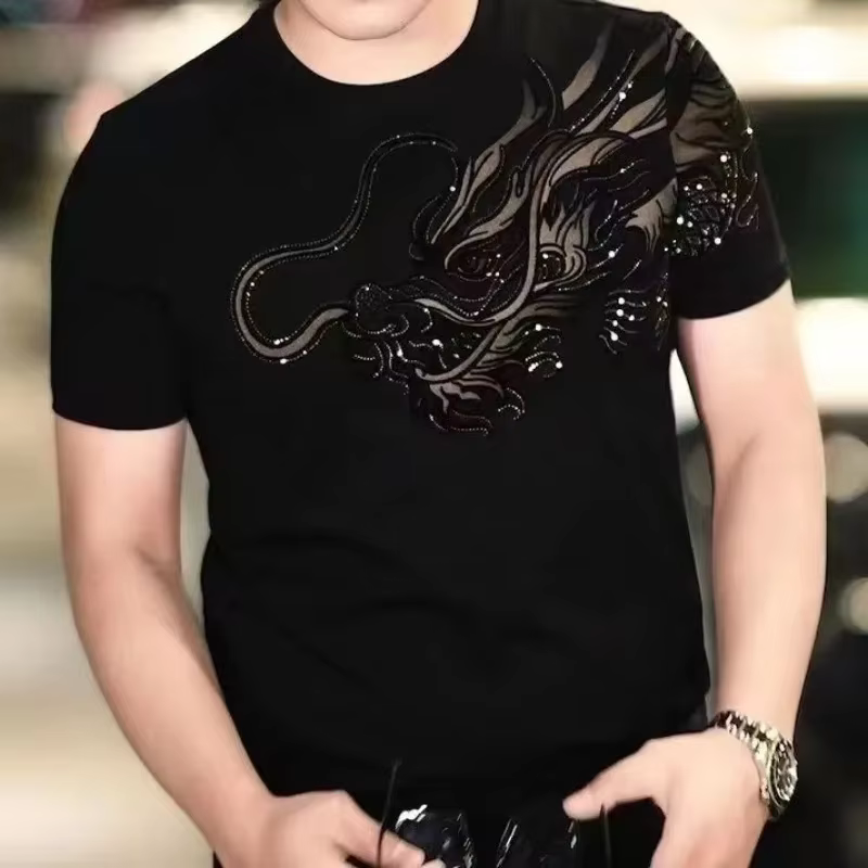 T-shirt à Manches Courtes et Quart pour Homme