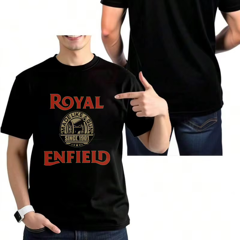T-shirt de moto Royal Enfield pour homme, décontracté, confortable, à manches courtes, pour l'été