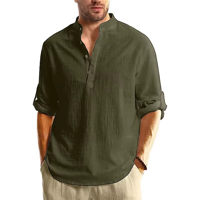 Henley – chemise à manches longues pour hommes