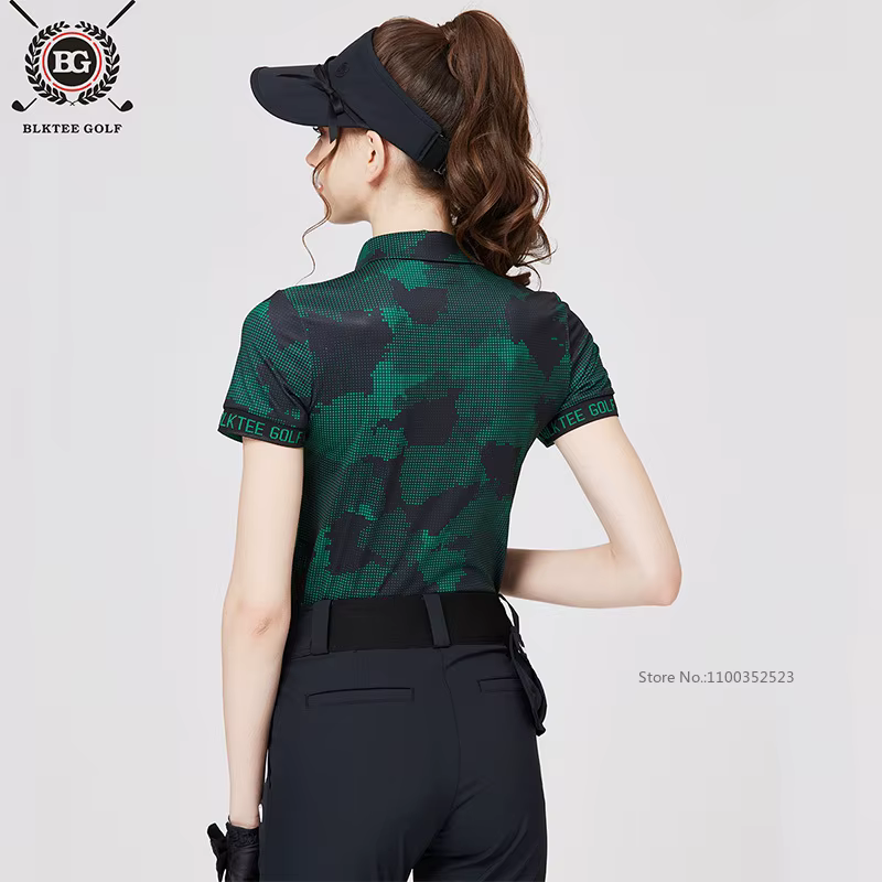 Nouveau Polo de Golf Femme 2026 BG – T-shirt Sport Imprimé Tendance pour l'Été à Manches Courtes Séchage Rapide – Tailles S-XXL