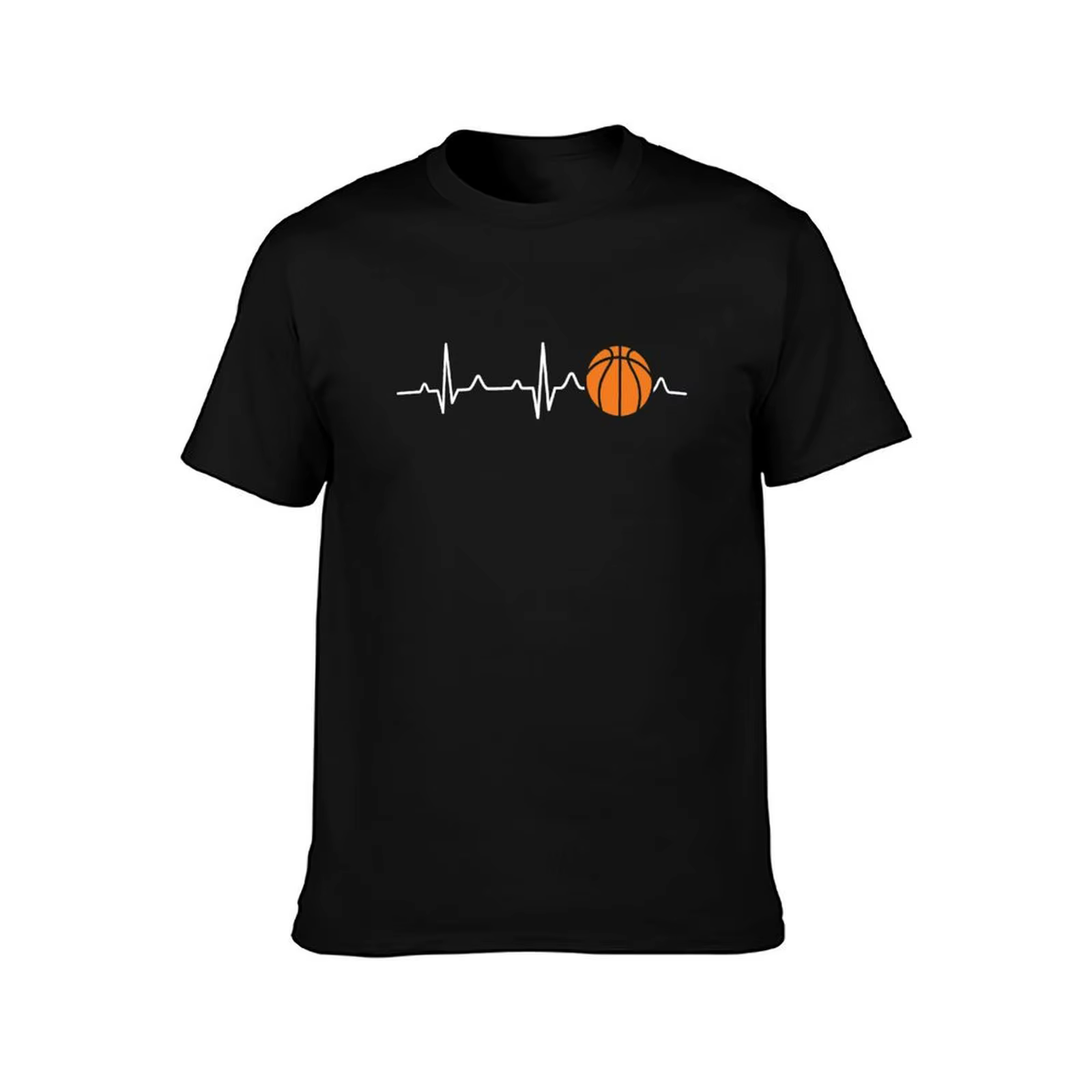 T-shirt à manches courtes décontracté et tendance avec motif Cœur de basket-ball
