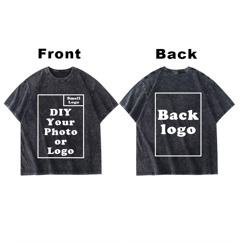 Bricolage votre Photo ou Logo personnalisé imprimé T-shirt 100% coton lavé