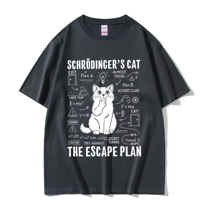 Schrodinger amoureux des chats drôle Meme T-shirt été hommes femmes décontracté coton Vintage Streetwear unisexe surdimensionné à manches courtes t-shirts