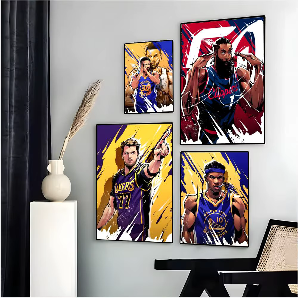 Affiche de joueur de basket-ball de dessin animé N-NBA
