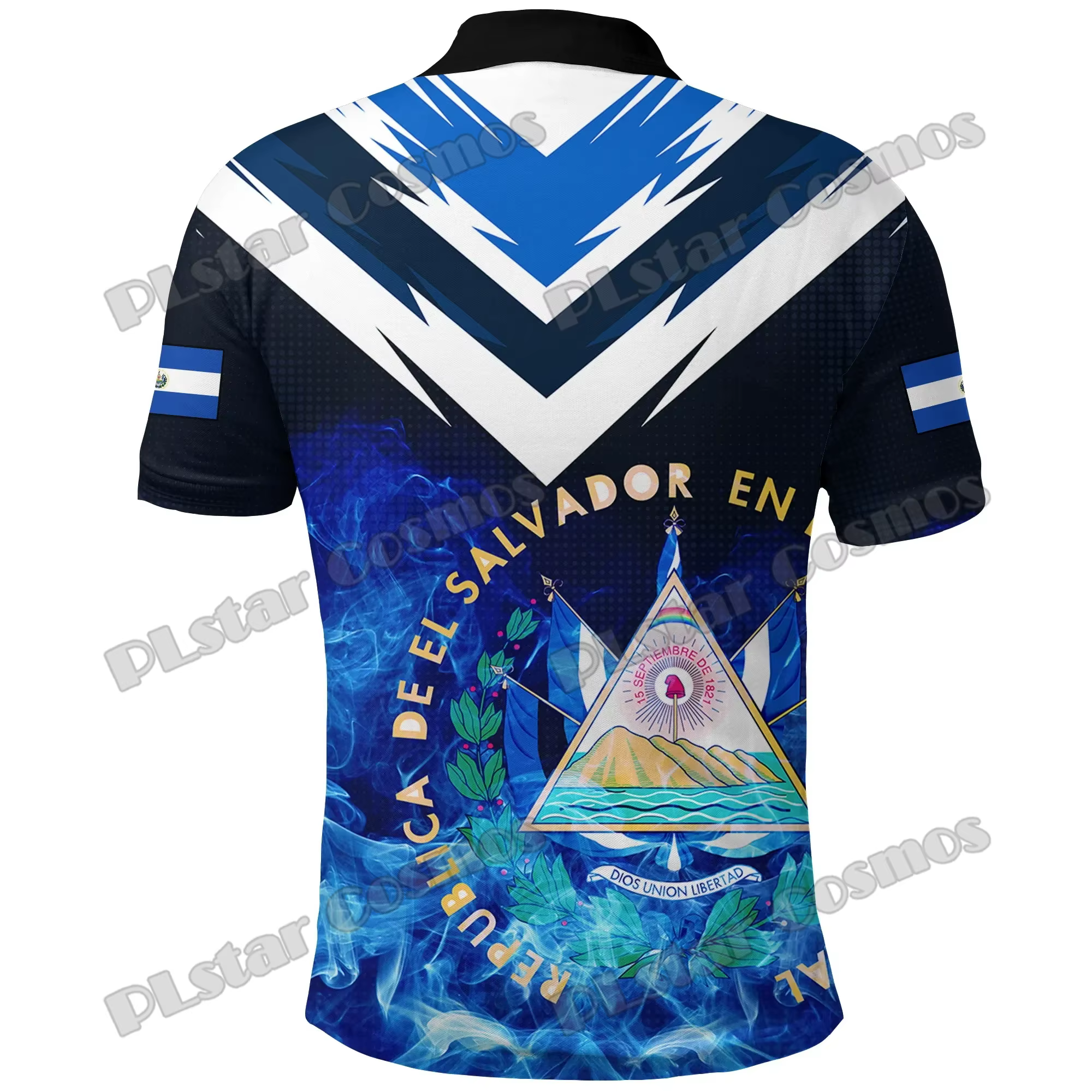 Chili & Costa Rica & El Salvador blason 3D imprimé hommes Polo été décontracté unisexe à manches courtes