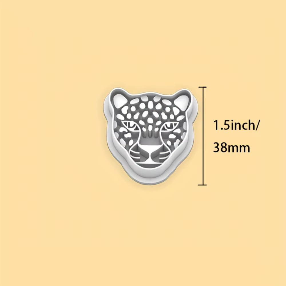 Emporte-pièce Tête de Léopard, Moule Animal Bohème avec Détails Creux Complexes pour Fêtes Thème Jungle Estivale et Créations en Fondant