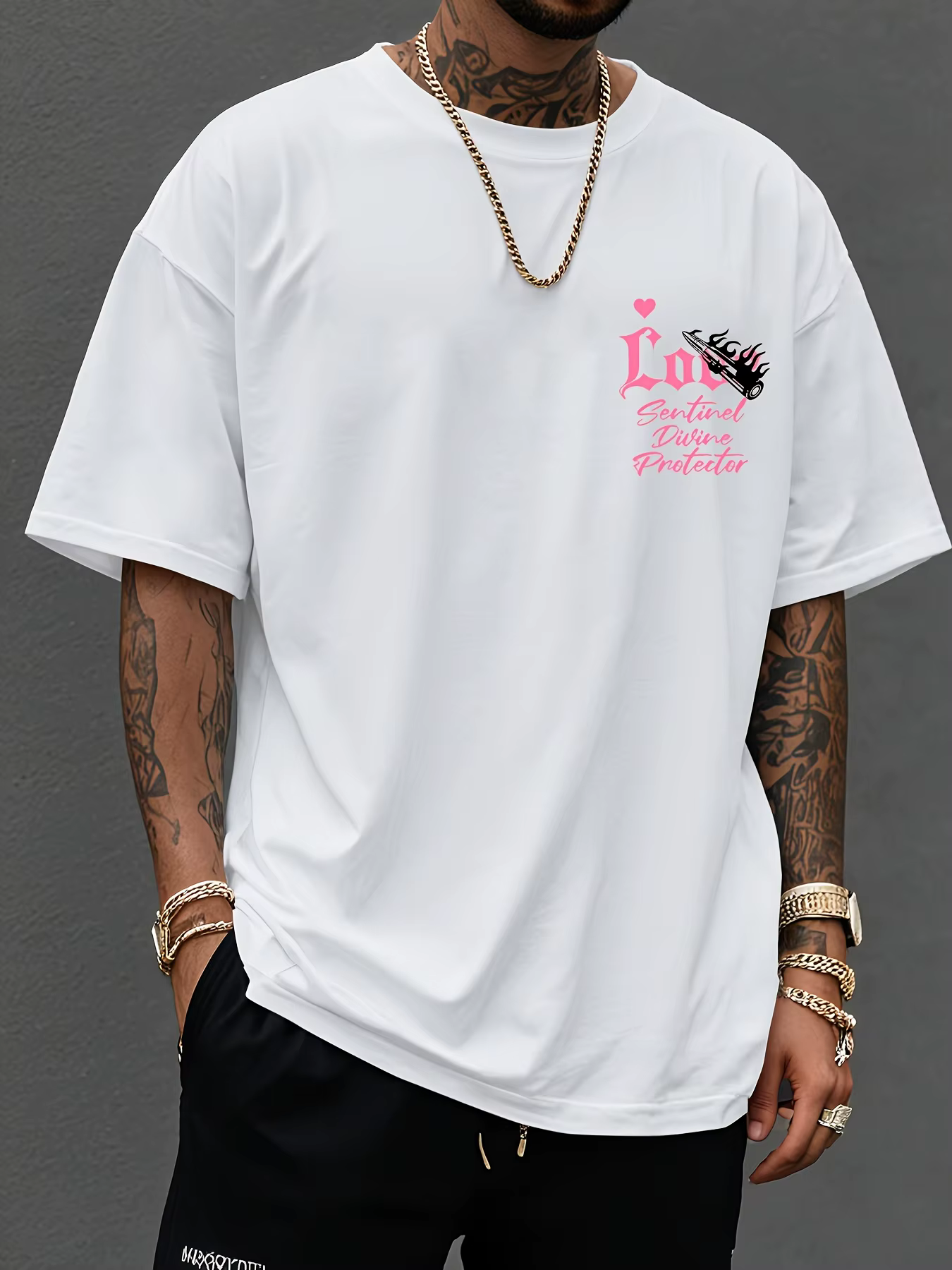 Ange motif imprimé 100% coton à la mode polyvalent hommes femmes T-shirt été automne sport quotidien décontracté ample rue à manches courtes